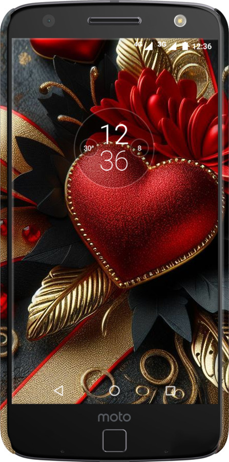 3D пластиковий глянцевий чехол Сердечки v2 для Motorola MOTO Z - 5832c-419 изображение 