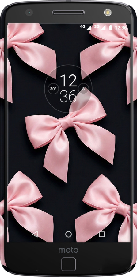 3D пластиковый глянцевый чехол Coquette Ribbons Dark Coquette для Motorola MOTO Z - 6767c-419 изображение 