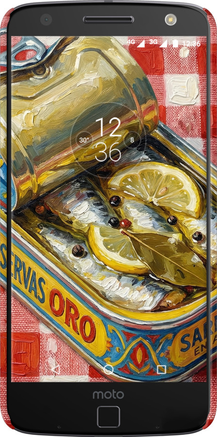 3D пластиковый глянцевый чехол Vintage Sardine Tin Phone для Motorola MOTO Z - 6772c-419 изображение 