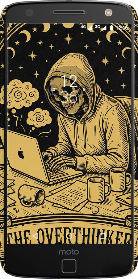 3D пластиковий глянцевий чехол The Overthinker для Motorola MOTO Z - 6774c-419 изображение 