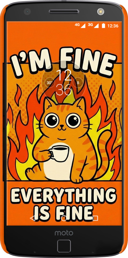 3D пластиковий глянцевий чехол Funny Cat для Motorola MOTO Z - 6786c-419 изображение 