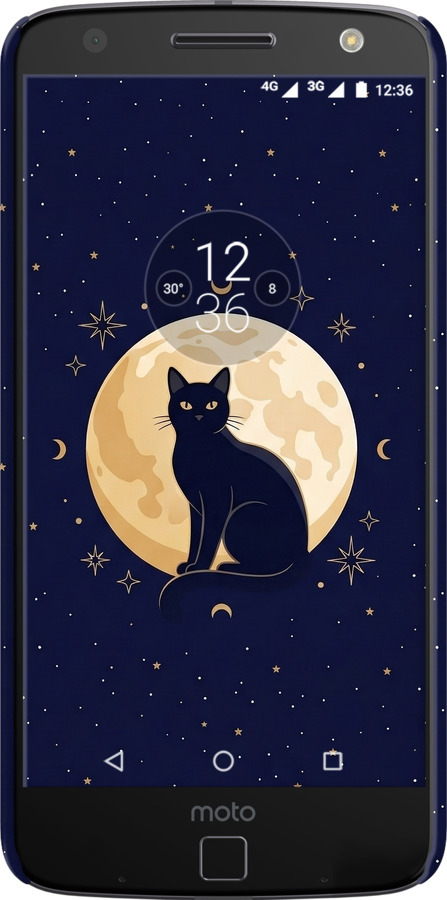 3D пластиковий глянцевий чехол Cute Cat Celestial/Witchy для Motorola MOTO Z - 6787c-419 изображение 