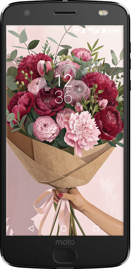 Силиконовый чехол Пионы 1 для Motorola MOTO Z - 6705u-419 изображение 
