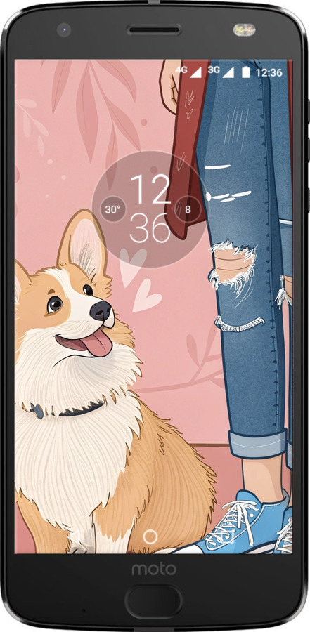 Силиконовый чехол Корги 3 для Motorola MOTO Z - 6707u-419 изображение 