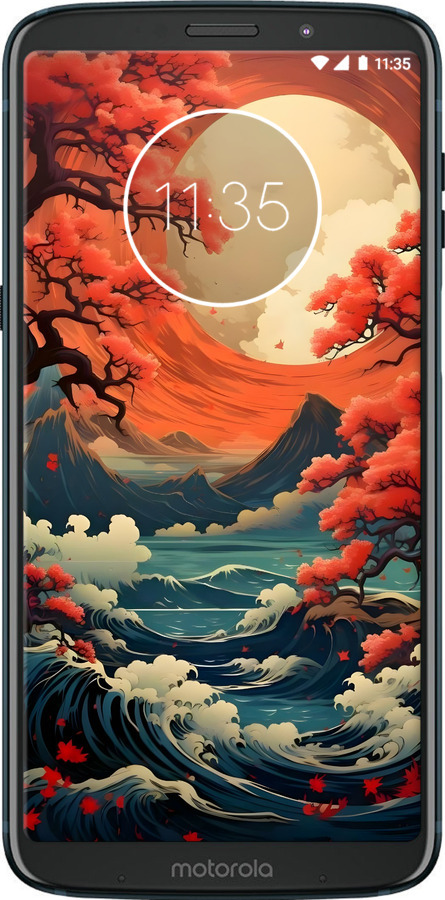 Силиконовый чехол Природа японии для Motorola Moto Z3 Play - 6327u-1393 изображение 