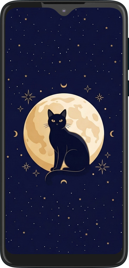 Силиконовый чехол Cute Cat Celestial/Witchy для Motorola One Macro - 6787u-1812 изображение 