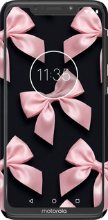 3D пластиковый матовый чехол Coquette Ribbons Dark Coquette для Motorola One Power - 6767m-1588 изображение 