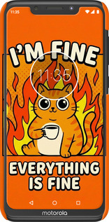 3D пластиковий матовий чехол Funny Cat для Motorola One Power - 6786m-1588 изображение 