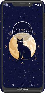 3D пластиковий матовий чехол Cute Cat Celestial/Witchy для Motorola One Power - 6787m-1588 изображение 