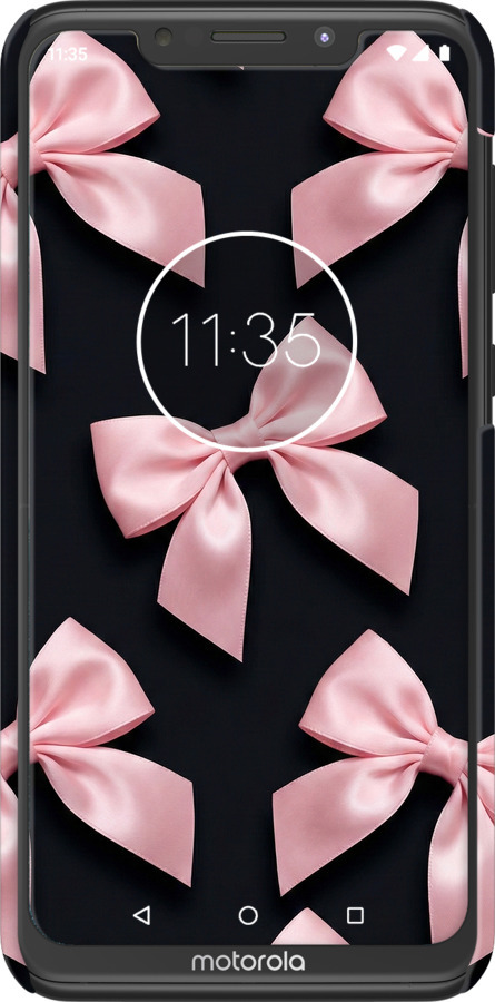 3D пластиковый матовый чехол Coquette Ribbons Dark Coquette для Motorola One Power - 6767m-1588 изображение 