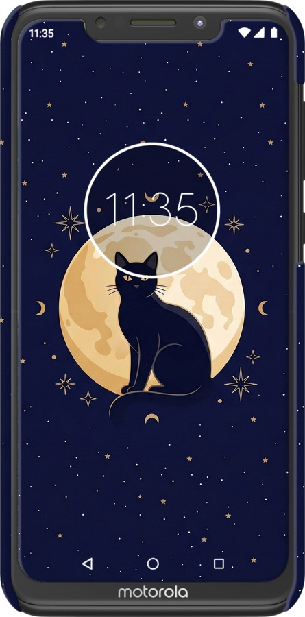 3D пластиковий матовий чехол Cute Cat Celestial/Witchy для Motorola One Power - 6787m-1588 изображение 