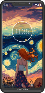 2D пластиковый чехол Девушка Арт для Motorola One Power - 6325t-1588 изображение 