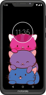 2D пластиковый чехол Милые кошки для Motorola One Power - 6518t-1588 изображение 