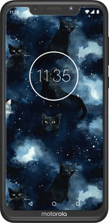 Силиконовый чехол Изображение Кошек с тёмной акварелью для Motorola One Power - 6521u-1588 изображение 