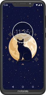 2D пластиковый чехол Cute Cat Celestial/Witchy для Motorola One Power - 6787t-1588 изображение 
