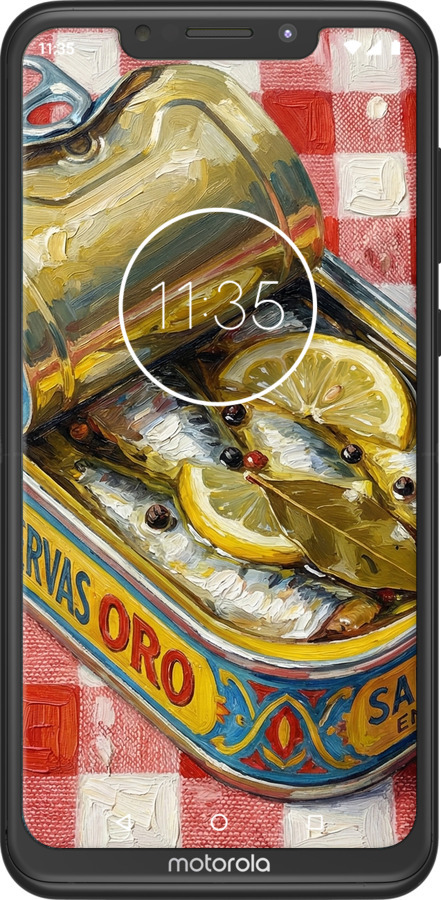 Силіконовий чехол Vintage Sardine Tin Phone для Motorola One Power - 6772u-1588 изображение 