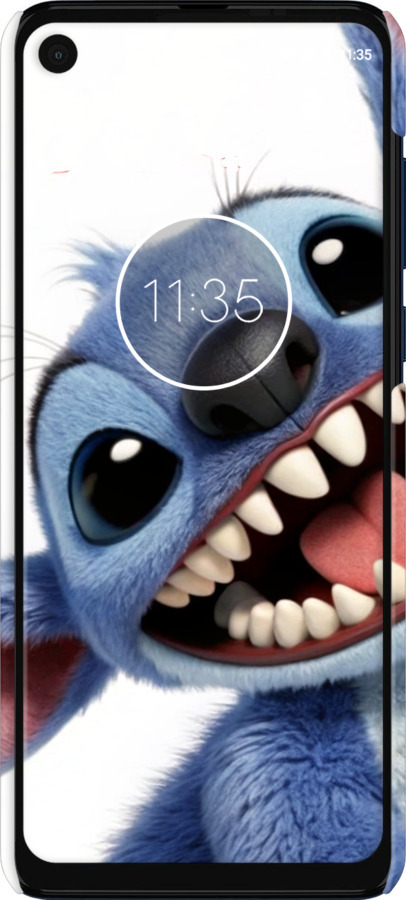 3D пластиковый матовый чехол Стич для Motorola One Vision - 6684m-1782 изображение 