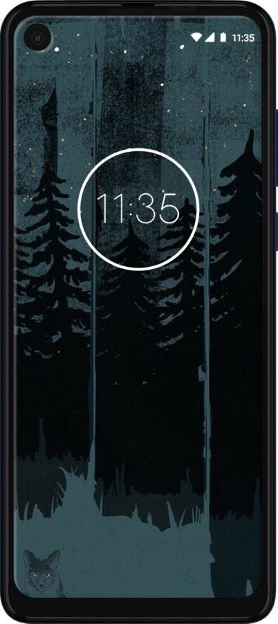 Силіконовий чехол Лисиця та нічний ліс для Motorola One Vision - 6481u-1782 изображение 