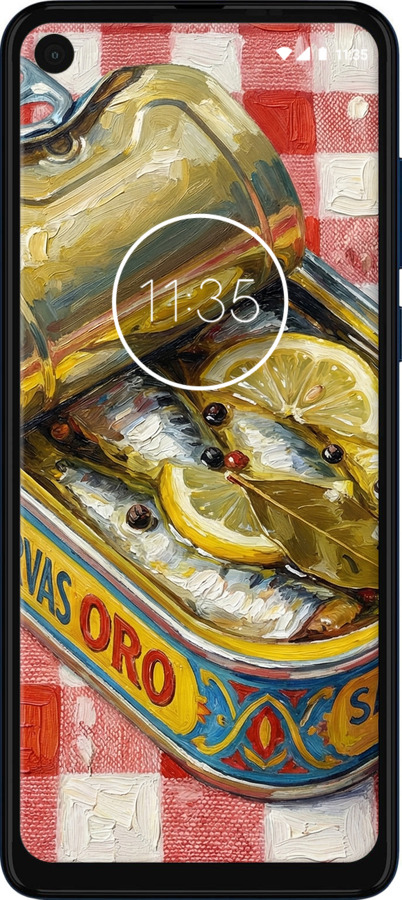 Силиконовый чехол Vintage Sardine Tin Phone для Motorola One Vision - 6772u-1782 изображение 