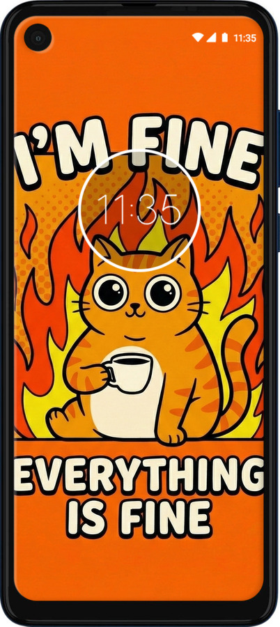 Силиконовый чехол Funny Cat для Motorola One Vision - 6786u-1782 изображение 