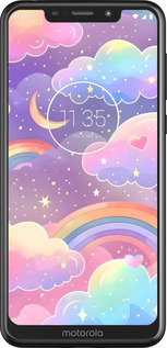 2D пластиковий чехол Хмари та веселка для Motorola One - 6312t-1589 изображение 