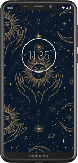 2D пластиковий чехол Celestial Harmony: Sun & Moon Gold Mystic Pattern для Motorola One - 6778t-1589 изображение 