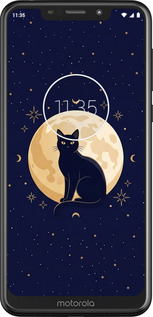2D пластиковый чехол Cute Cat Celestial/Witchy для Motorola One - 6787t-1589 изображение 