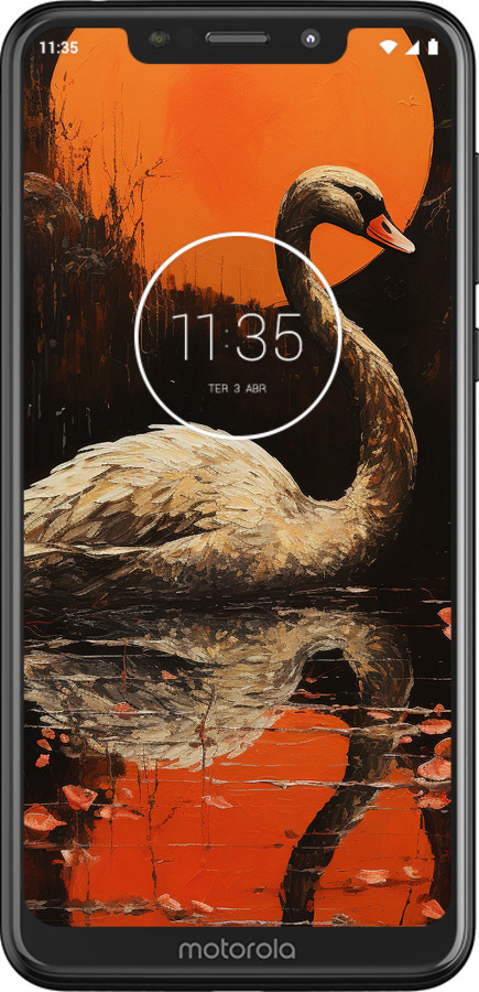 2D пластиковий чехол Лебідь для Motorola One - 5964t-1589 изображение 