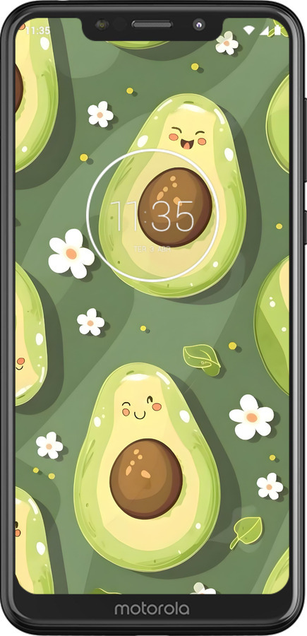 2D пластиковый чехол Авокадо для Motorola One - 6380t-1589 изображение 