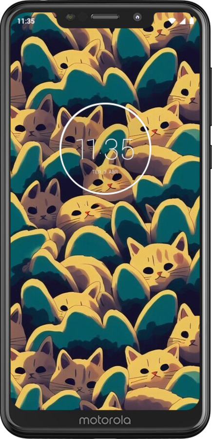 2D пластиковый чехол С изображением кошек для Motorola One - 6429t-1589 изображение 