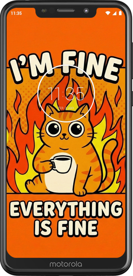 2D пластиковый чехол Funny Cat для Motorola One - 6786t-1589 изображение 