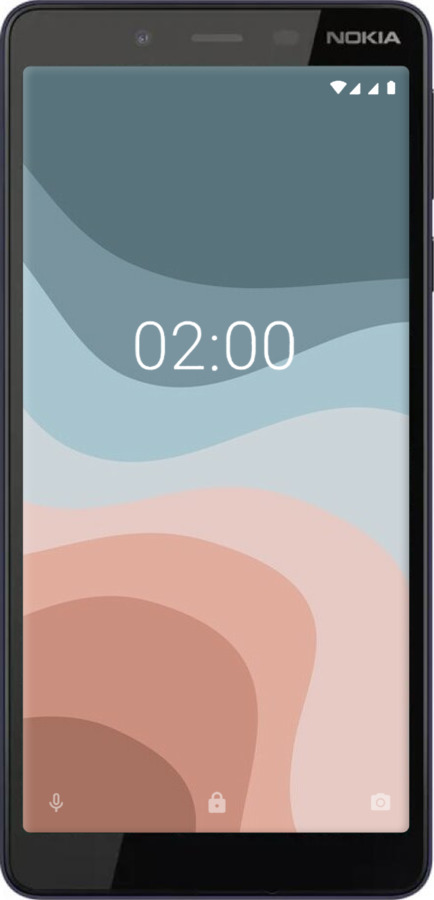 Силиконовый чехол С синими и розовыми волнами в стиле ретро для Nokia 1 Plus - 6532u-1677 изображение 