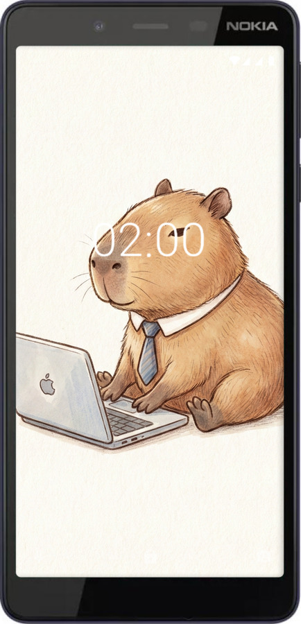 Силиконовый чехол Funny Capybara CEO Working для Nokia 1 Plus - 6777u-1677 изображение 
