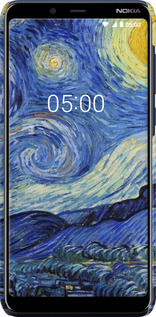 3D пластиковый матовый чехол «Звездная ночь» Винсента Ван Гога для Nokia 3.1 Plus - 6433m-1607 изображение 