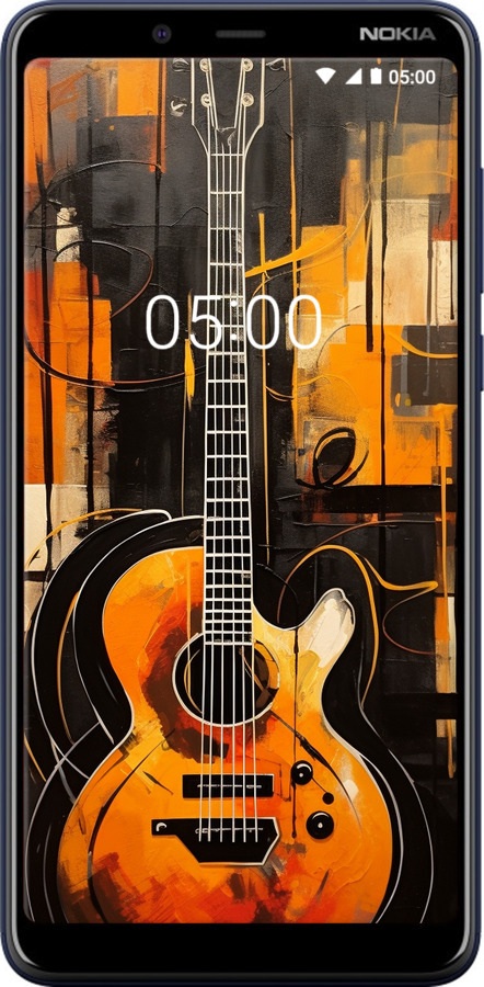 Силиконовый чехол Чехол для телефона Оранжевая Гитара для Nokia 3.1 Plus - 5934u-1607 изображение 