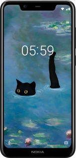 2D пластиковый чехол С изображением кота и водяной лилии Monet для Nokia 5.1 Plus - 6519t-1543 изображение 