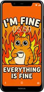 2D пластиковый чехол Funny Cat для Nokia 5.1 Plus - 6786t-1543 изображение 