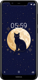 2D пластиковый чехол Cute Cat Celestial/Witchy для Nokia 5.1 Plus - 6787t-1543 изображение 