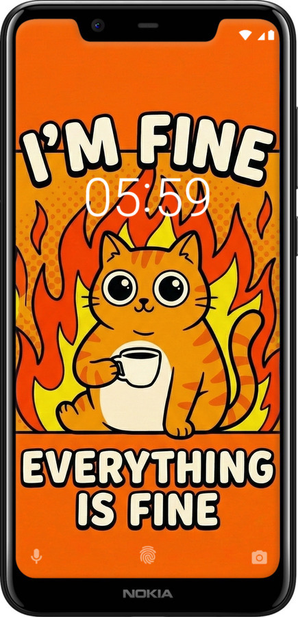 2D пластиковый чехол Funny Cat для Nokia 5.1 Plus - 6786t-1543 изображение 