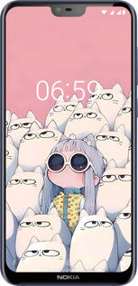 Силиконовый чехол Малышка с котами для Nokia 6.1 Plus - 6295u-1539 изображение 