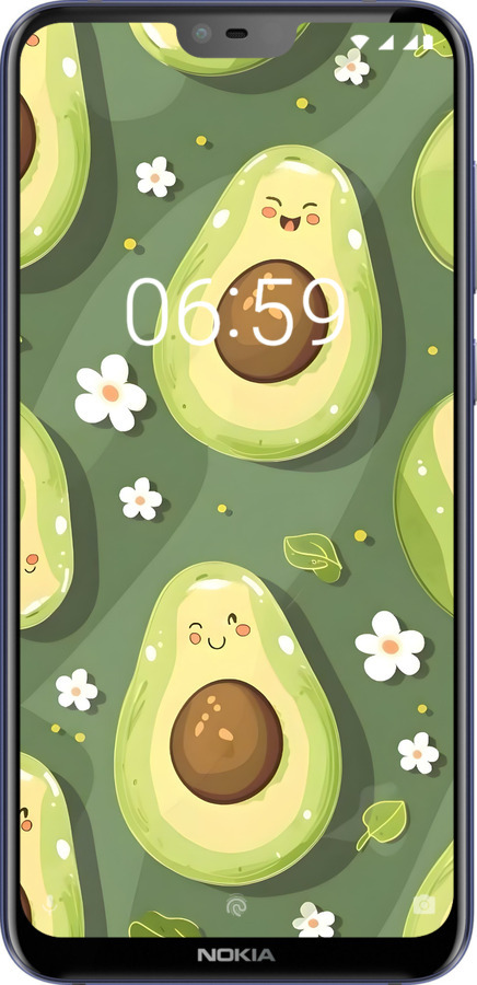Силіконовий чехол Авокадо для Nokia 6.1 Plus - 6380u-1539 изображение 