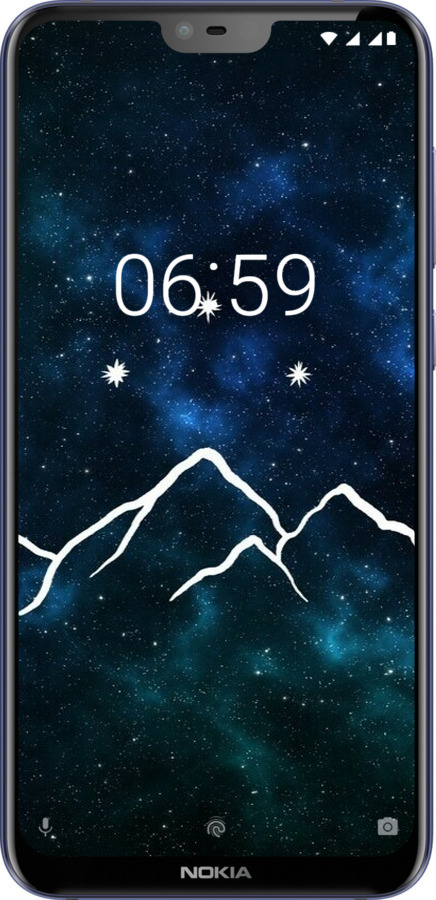 Силіконовий чехол Гори та зірки намальовані на тлі галактики для Nokia 6.1 Plus - 6490u-1539 изображение 
