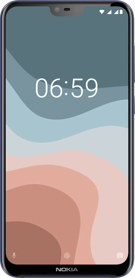 Силиконовый чехол С синими и розовыми волнами в стиле ретро для Nokia 6.1 Plus - 6532u-1539 изображение 