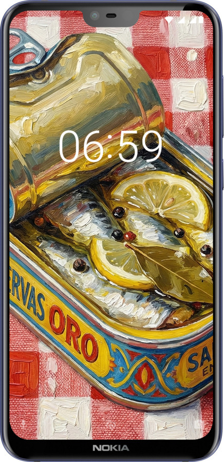 Силіконовий чехол Vintage Sardine Tin Phone для Nokia 6.1 Plus - 6772u-1539 изображение 