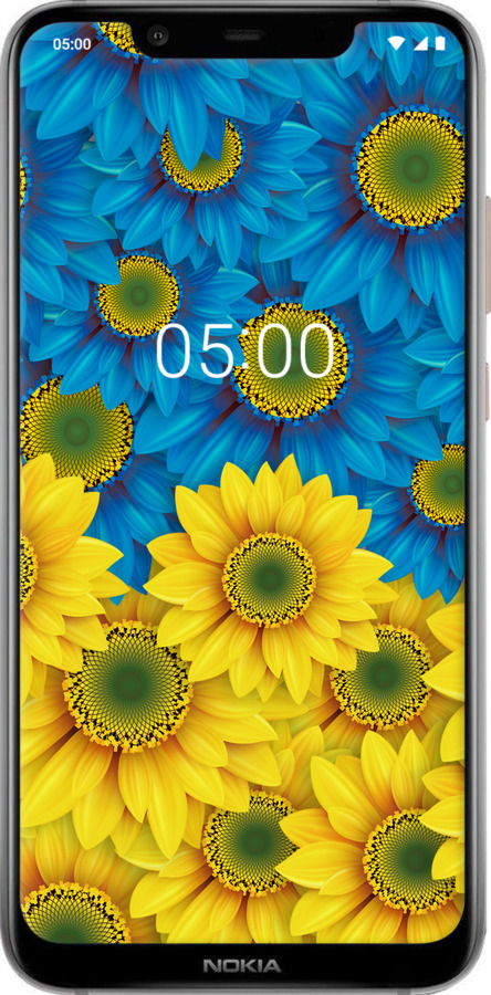 Силіконовий чехол Жовто-блакитні квіти  для Nokia 7.1 Plus - 1048u-1606 изображение 