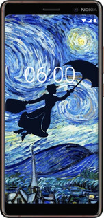 Силиконовый чехол С изображением Мэри Поппинс «Звездная ночь» для Nokia 7 Plus - 6487u-1354 изображение 