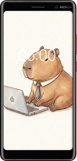 Силиконовый чехол Funny Capybara CEO Working для Nokia 7 Plus - 6777u-1354 изображение 