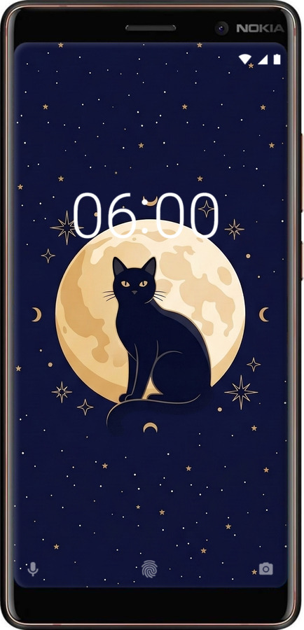 2D пластиковий чехол Cute Cat Celestial/Witchy для Nokia 7 Plus - 6787t-1354 изображение 