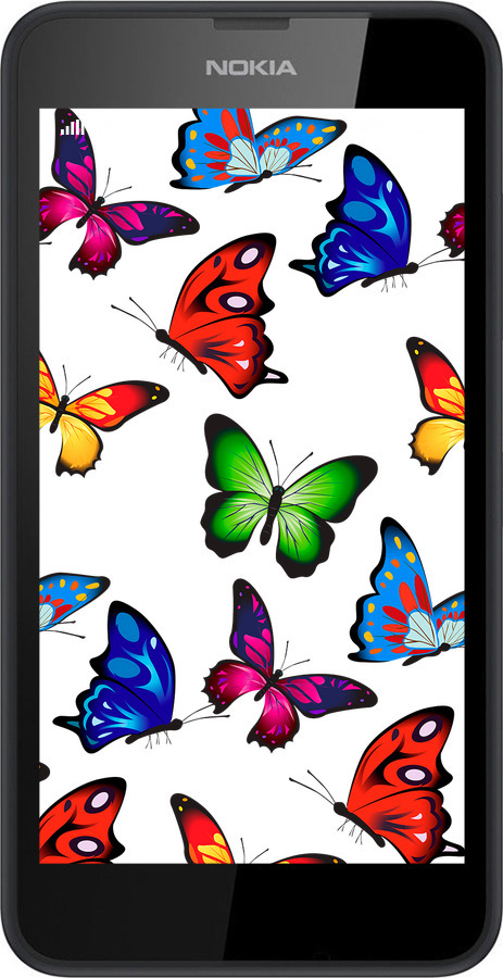 Силиконовый чехол Красочные мотыльки для Nokia Lumia 630 - 4761u-365 изображение 