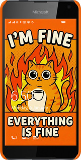 3D пластиковый матовый чехол Funny Cat для Nokia Lumia 650 - 6786m-393 изображение 